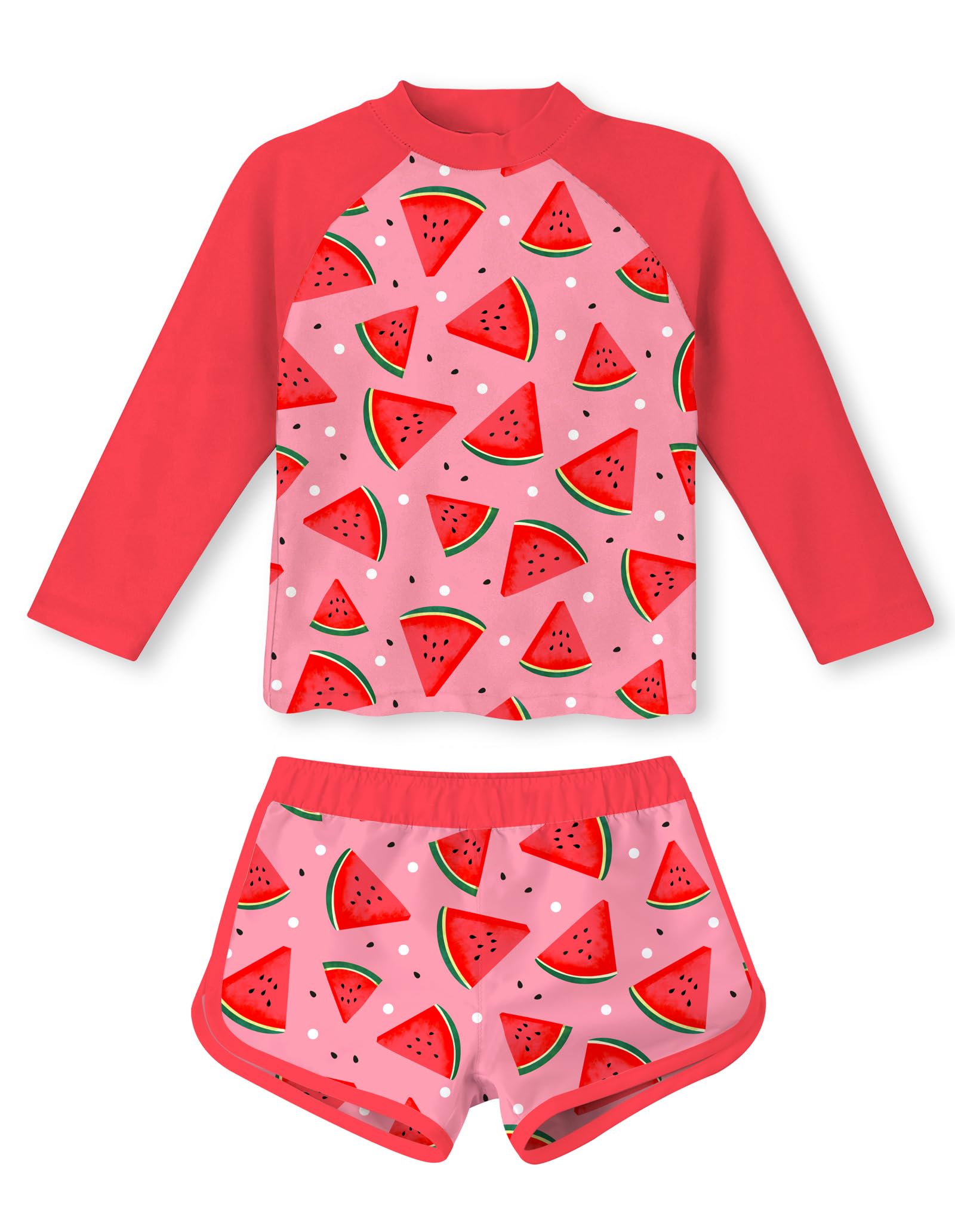 Vogseek Girls Rash Guard Two Pieces Swimsuit Long Sleeve Bathing Suit for 3-10 Years