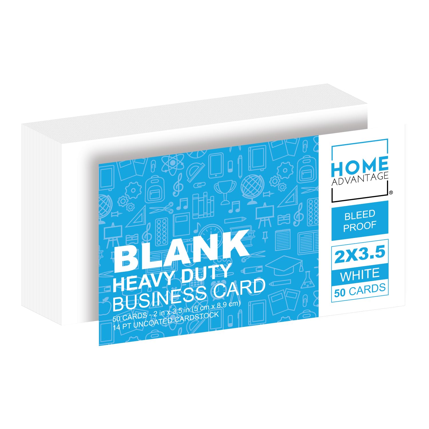 Home Advantage 4x6 Blank Index Cards - 50 Pack of Heavy Duty Bleed Proof Notecards & Flashcards
