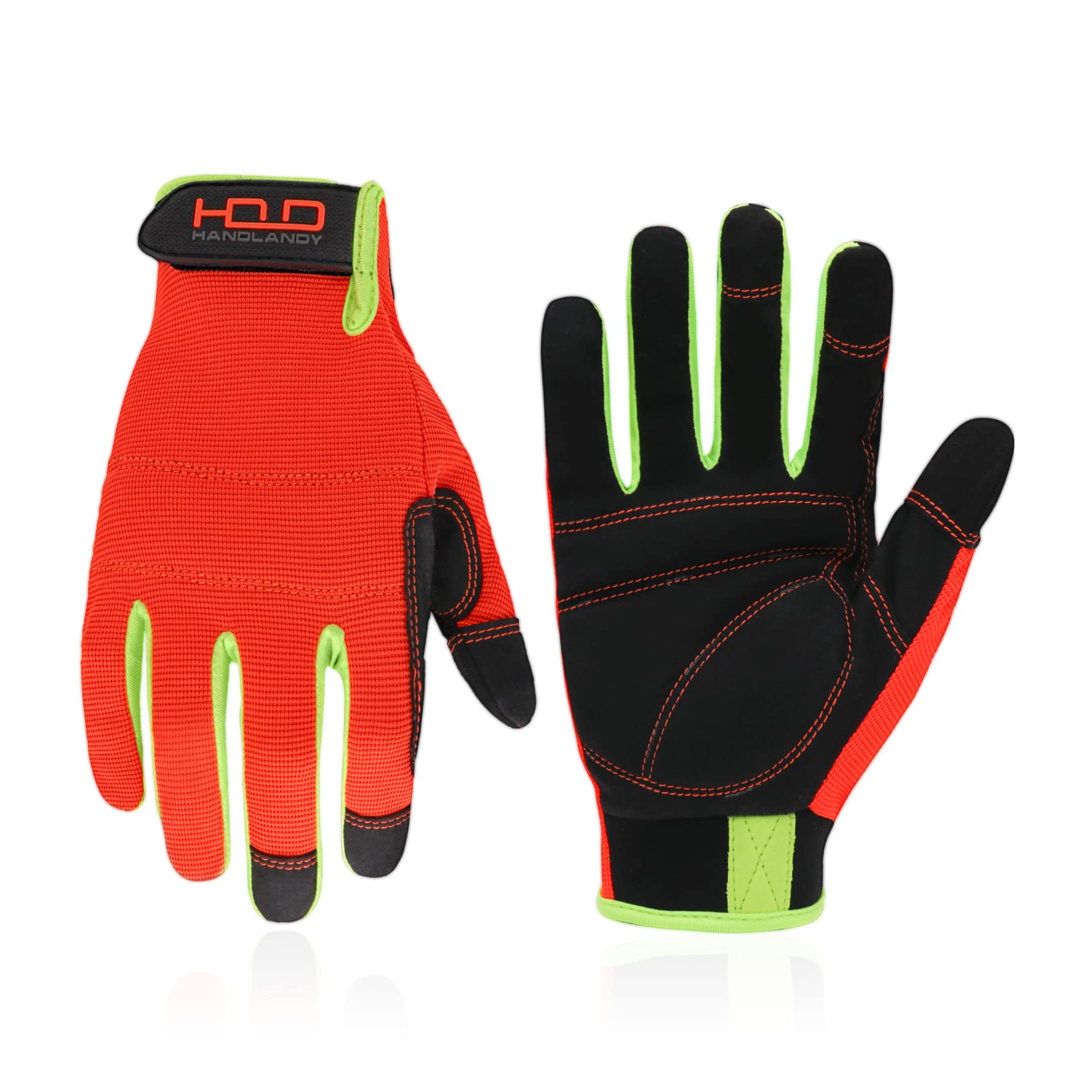 HANDLANDY Work Gloves for Men & Women, Utility Mechanic Working Gloves Touch Screen, Flexible Yard Work Gloves
