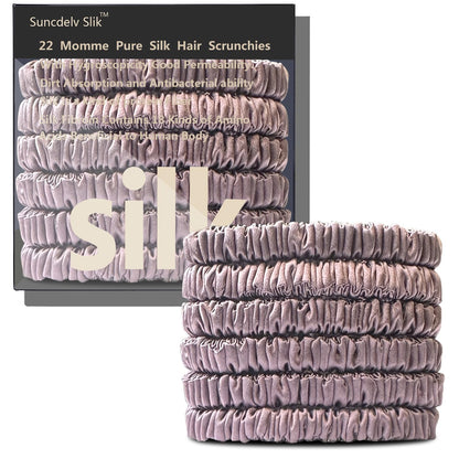 Silk Hair Towel, Friction-Resistant, Amino Acid-Rich, Durable, Breathable (6PCS(Bean Paste, Rose Gold, Rice White))