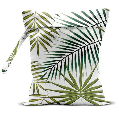 Wet Bag, Wet Dry Bag, Wet Bag for Swimsuit, Travel, Beach, Pool, Diapers, Dirty Yoga Gym Clothes, Makeup Bag, Waterproof Tropical Palm Leaves Decor Jungle Palm Leaf Favors