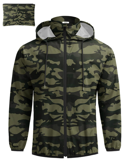 COOFANDY Men's Packable Rain Jacket Lightweight Waterproof Raincoat with Hood Travel Hiking Golf Windbreaker
