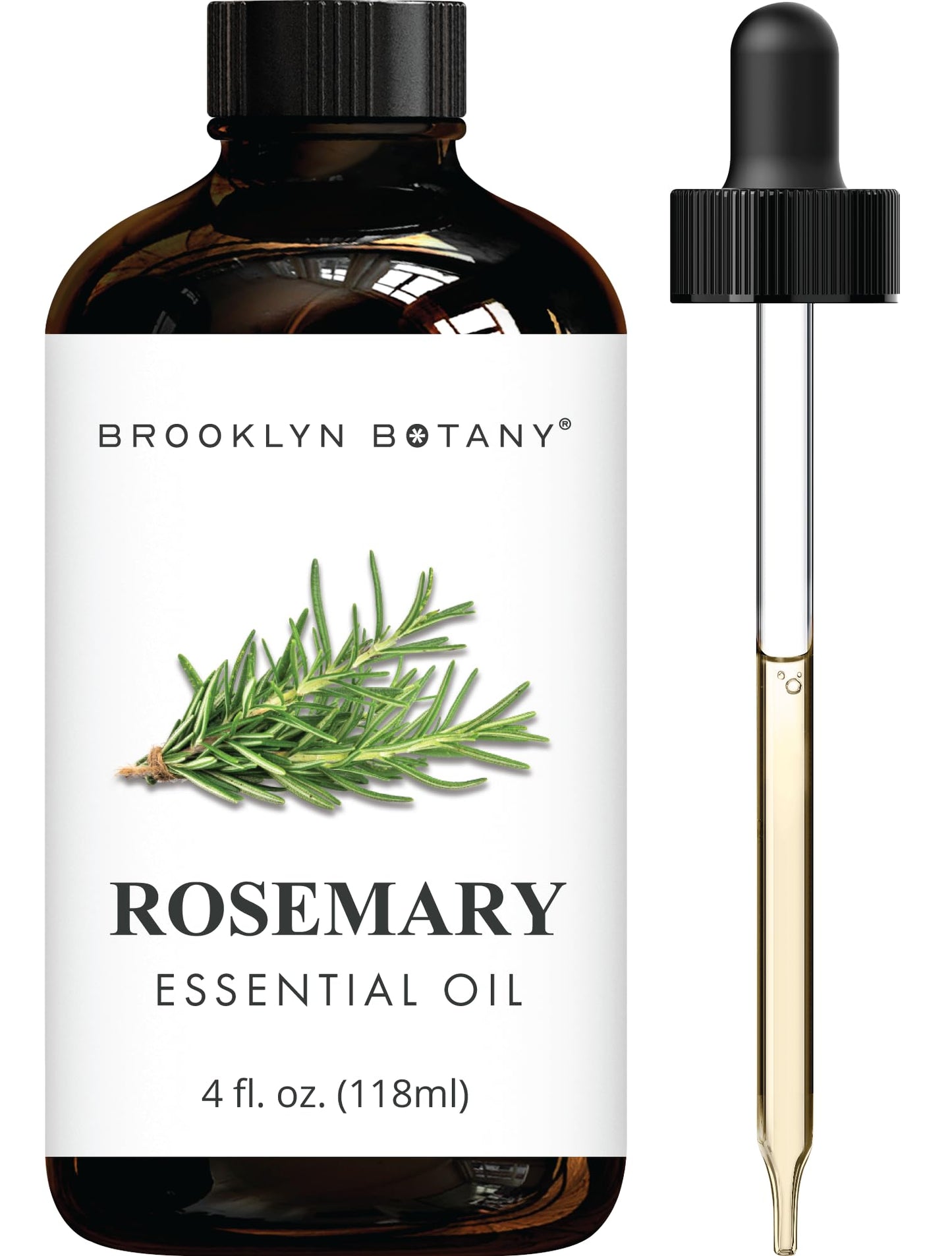 Brooklyn Botany Peppermint Essential Oil - Huge 4 Fl Oz - 100% Pure and Natural - Premium Grade with Dropper - for Aromatherapy and Diffuser