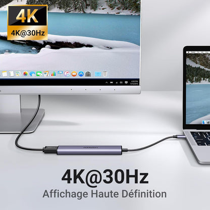 UGREEN Revodok 105 USB C Hub 5 in 1 Multiport Adapter 4K HDMI, 100W Power Delivery, 3 USB-A Data Ports, USB C Dongle for MacBook Pro/Air, iPad Pro, iMac, iPhone 15 Pro/Pro Max, XPS, Thinkpad