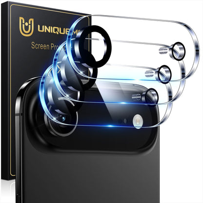 UniqueMe Compatible for 3 Pack iPhone 17 Pro Camera Lens Protector - [Drop Protection] 9H Tempered Glass Camera Cover Screen [Update New Version]【Not for 17 Pro Max】