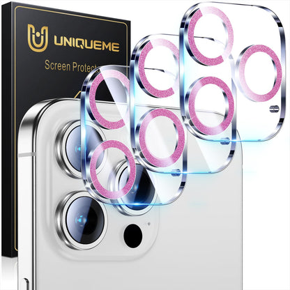 UniqueMe Compatible for 3 Pack iPhone 17 Pro Camera Lens Protector - [Drop Protection] 9H Tempered Glass Camera Cover Screen [Update New Version]【Not for 17 Pro Max】
