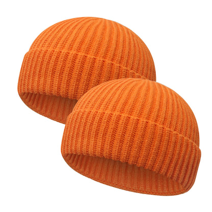 Wool Fisherman Beanies for Men Women Short Cuff Knit Beanie Winter Warm Hats Trawler Hat Stylish Watch Cap