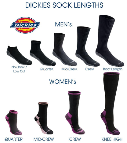 Dickies Men's Dri-Tech Original Moisture Control Crew Socks, Available in M-XXL (6, 12, 18 Pairs)