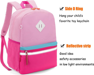 HawLander Little Kids Backpack for Girls Toddler School Bag Fits 3 to 6 years old, 15 inch, Pink