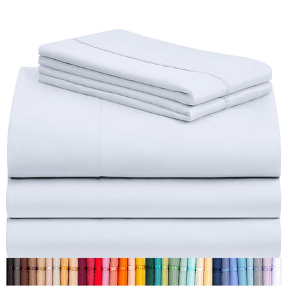 LuxClub 4 PC Queen Sheet Set, Breathable Luxury Bed Sheets, Deep Pockets Wrinkle Free Cooling Sheets Machine Washable Hotel Bedding Silky Soft - Teal Queen