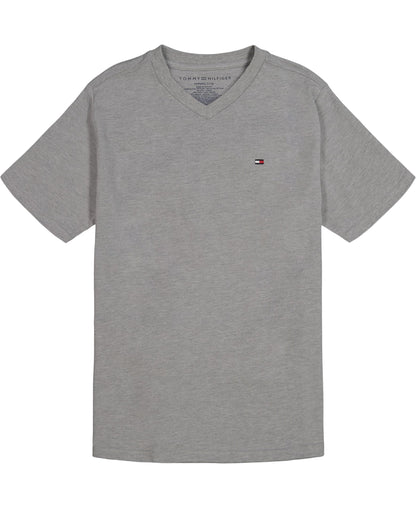 Tommy Hilfiger Boys' Short Sleeve Solid V-Neck T-Shirt, Soft, Comfortable, Relaxed Fit