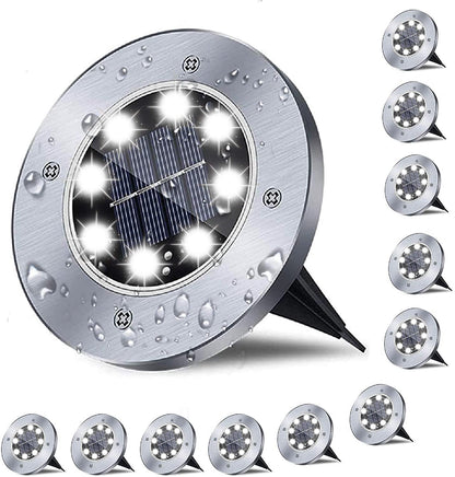 Solar Ground Lights, Waterproof Solar Garden Lights, Upgraded Outdoor Garden Waterproof Bright in-Ground Lights, Landscape Lights for Pathway,Yard,Deck,Lawn,Patio,Walkway (12 Pack Warm Light