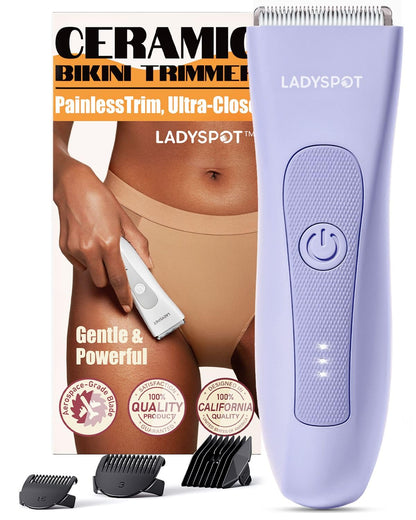 MANSPOT Manscape Pubic Hair Trimmer for Men and Women, Electric Ball Trimmer Pubic Trimmer Shaver,Hypoallergenic Ceramic Blade Heads,Waterproof Wet/Dry Groin Shaver,20 Times Usage,No Nick,No Burn