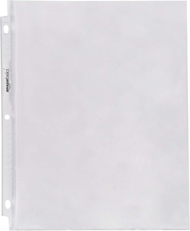 Amazon Basics Sheet Protectors for 3 Ring Binder, Heavyweight, Polypropylene, 8.5 x 11 Inch, 100-Pack, Clear