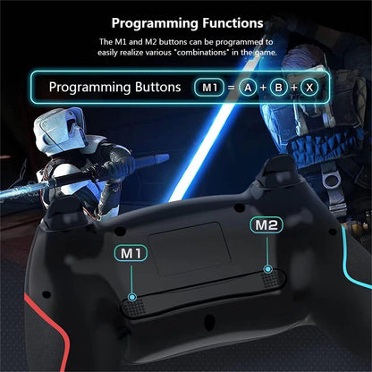 Matbip 2 Pack wireless controller for P4, wireless P4 controller with dual vibration, Turbo, type-c port (Black and White) Radio