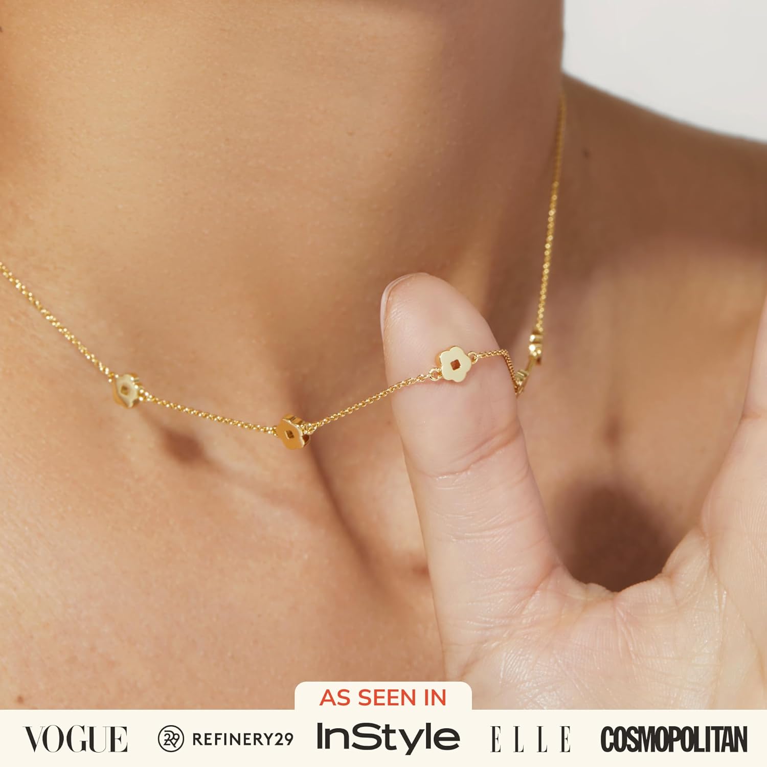 Ana Luisa Jewelry Gold Plated Chain Necklaces for Women - Assorted 14K Gold Plated Styles, Hypoallergenic Jewelry - Dainty Layering Trendy Styles with Herringbone & Paperclip Designs - Gifts for Women