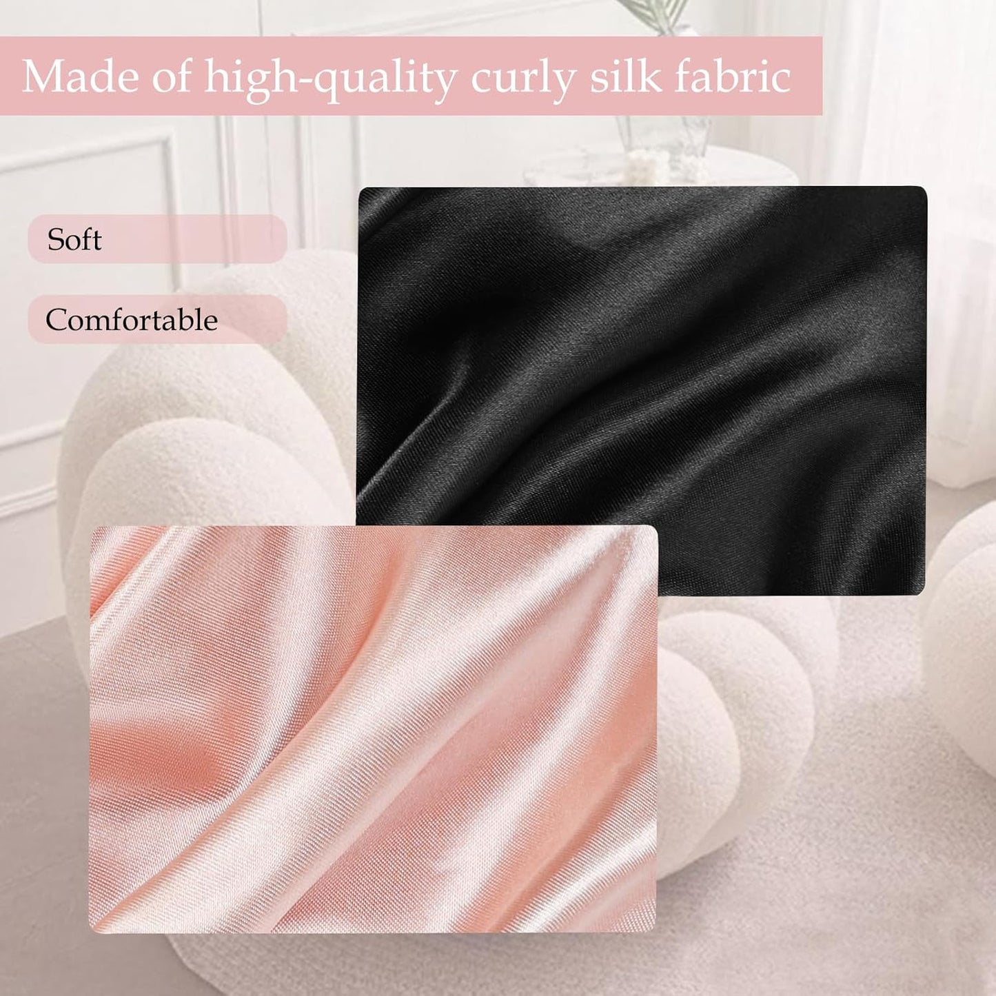 2 PCS Satin Bonnet Double Layer Sleep Hair Silk Bonnet for Sleeping Women Curly Natural Hair