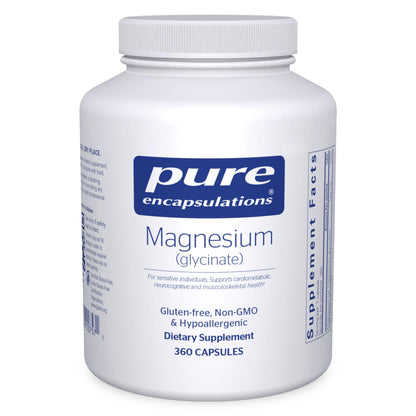 Pure Encapsulations Magnesium (Glycinate) - Supplement to Support Stress Relief, Sleep, Heart Health, Nerves, Muscles, and Metabolism* - with Magnesium Glycinate - 180 Capsules