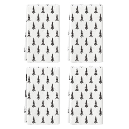 Artoid Mode Wood Xmas Tree Christmas Kitchen Towels Dish Towels, 18x26 Inch Farmhouse Holiday Winter Decoration Cleaning Set of 2