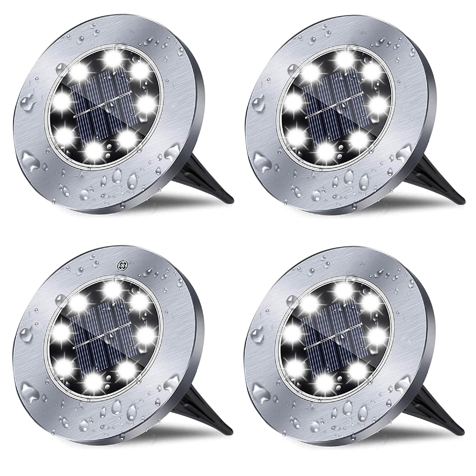 Solar Ground Lights, Waterproof Solar Garden Lights, Upgraded Outdoor Garden Waterproof Bright in-Ground Lights, Landscape Lights for Pathway,Yard,Deck,Lawn,Patio,Walkway (12 Pack Warm Light