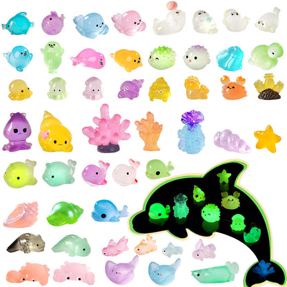 Mini Halloween Figurines 30 PCS, Luminous Halloween Miniatures Bulk for Decor, Mini Resin Animals Variety Pack to Hide, Pumpkin Ghost Owl for Party Favors Bag Fillers Garden Decor, Gifts
