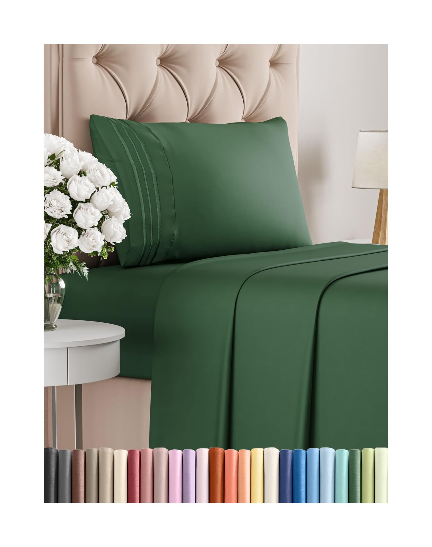 Queen Size 4 Piece Sheet Set - Comfy Breathable & Cooling Bed Sheets Set - Hotel Luxury Bedding for Women, Men, Kids, Teens, Boys & Girls - Deep Pockets, Ultra-Soft, Wrinkle Free - Oeko-Tex - Black