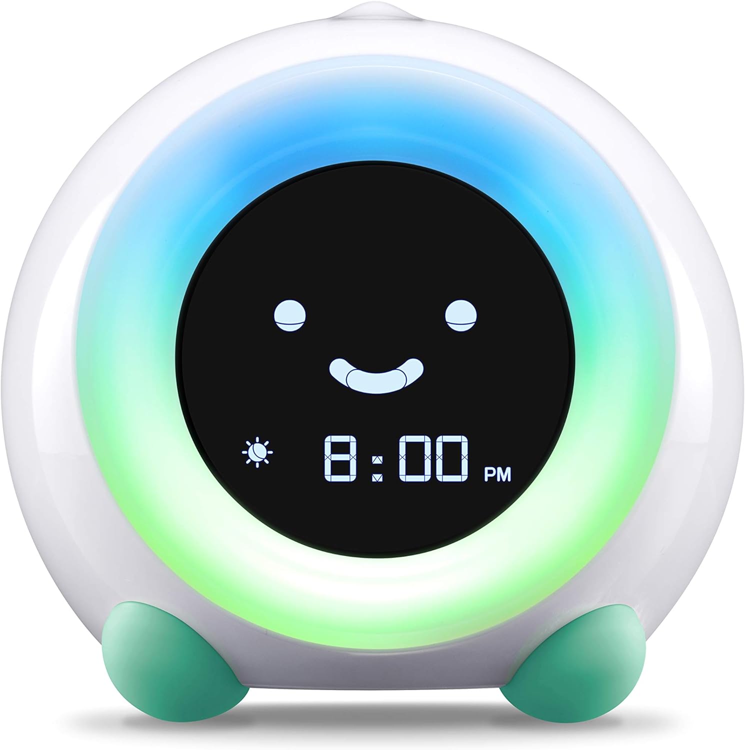 LittleHippo Mella: All-in-One Kids Trainer, Alarm Clock, Night Light & Sleep Sounds Machine. Encourage Sleep Training with Toddler Alarm Clock, Timer Night Light, Cute Kids Room Decor - Tropical Teal