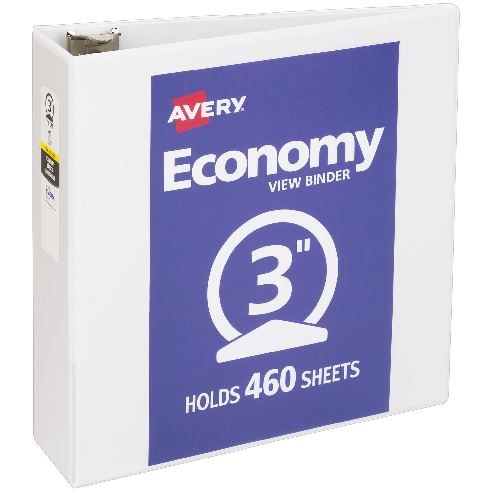 Avery Economy View 3 Ring Binder 1/2 Inch Round Rings, 1 White Binder (05706)