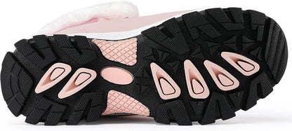 COOJOY Womens Winter Snow Boots Waterproof Shoes Walking Comfortable Hiking Tennis Booties Furry Mid Calf Warm Lightweight