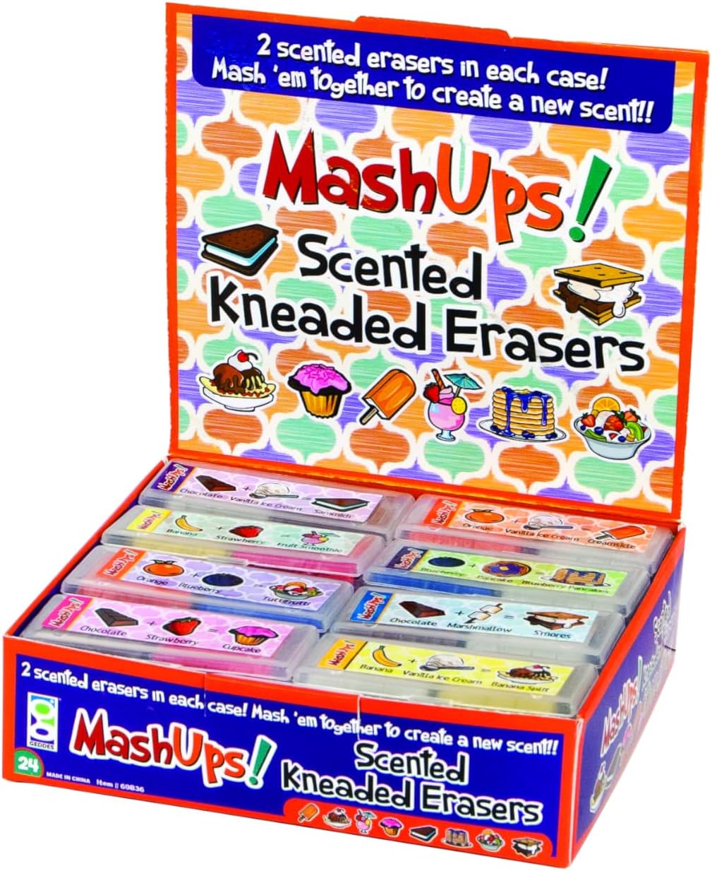Raymond Geddes 69836 Mash Ups Scented Erasers For Kids (Pack of 24)