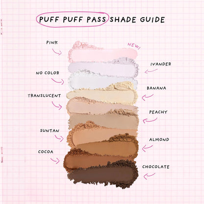 Kimchi Chic Beauty Puff Puff Pass Set and Bake Setting Powder for Makeup, Extra Fluffy Loose Face Powder Poof, Soft Natural Face Makeup for Uneven Skin Tone, 02 Banana