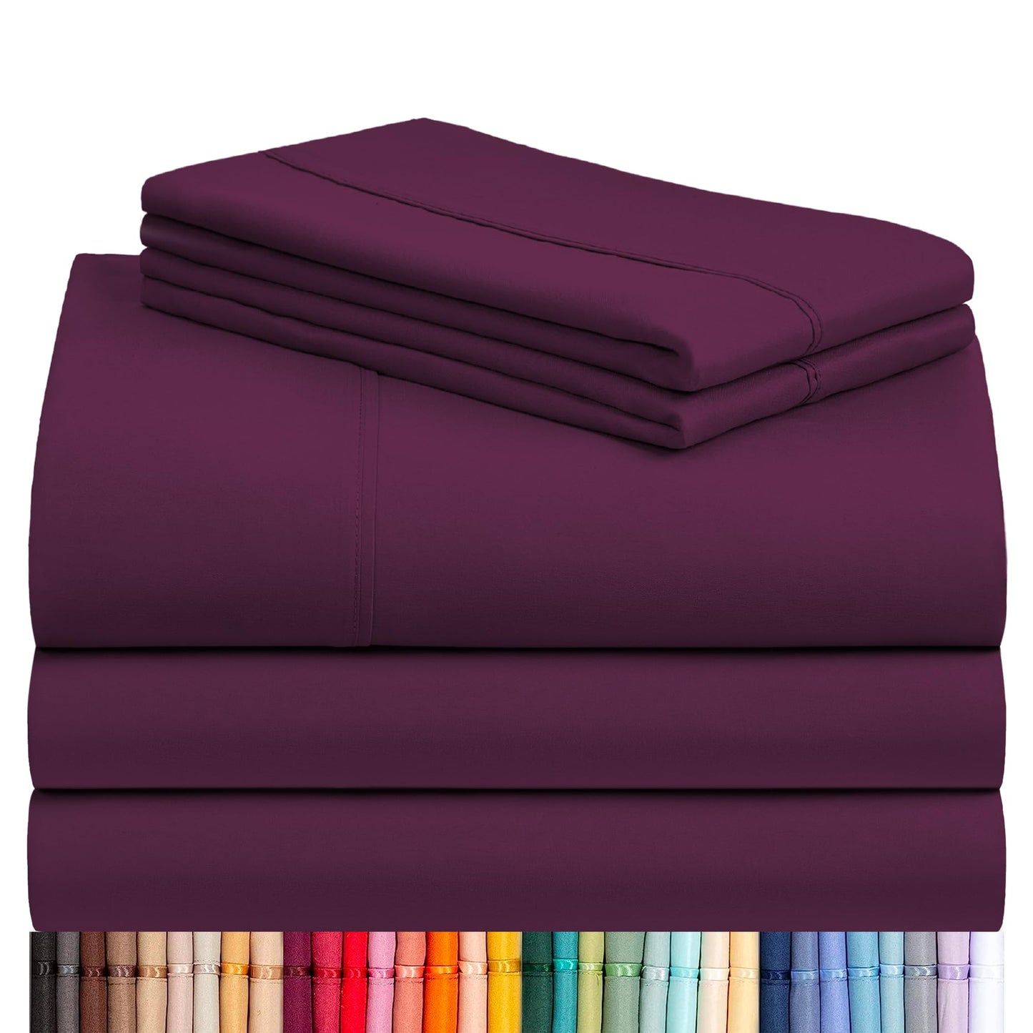 LuxClub 4 PC Queen Sheet Set, Breathable Luxury Bed Sheets, Deep Pockets Wrinkle Free Cooling Sheets Machine Washable Hotel Bedding Silky Soft - Teal Queen