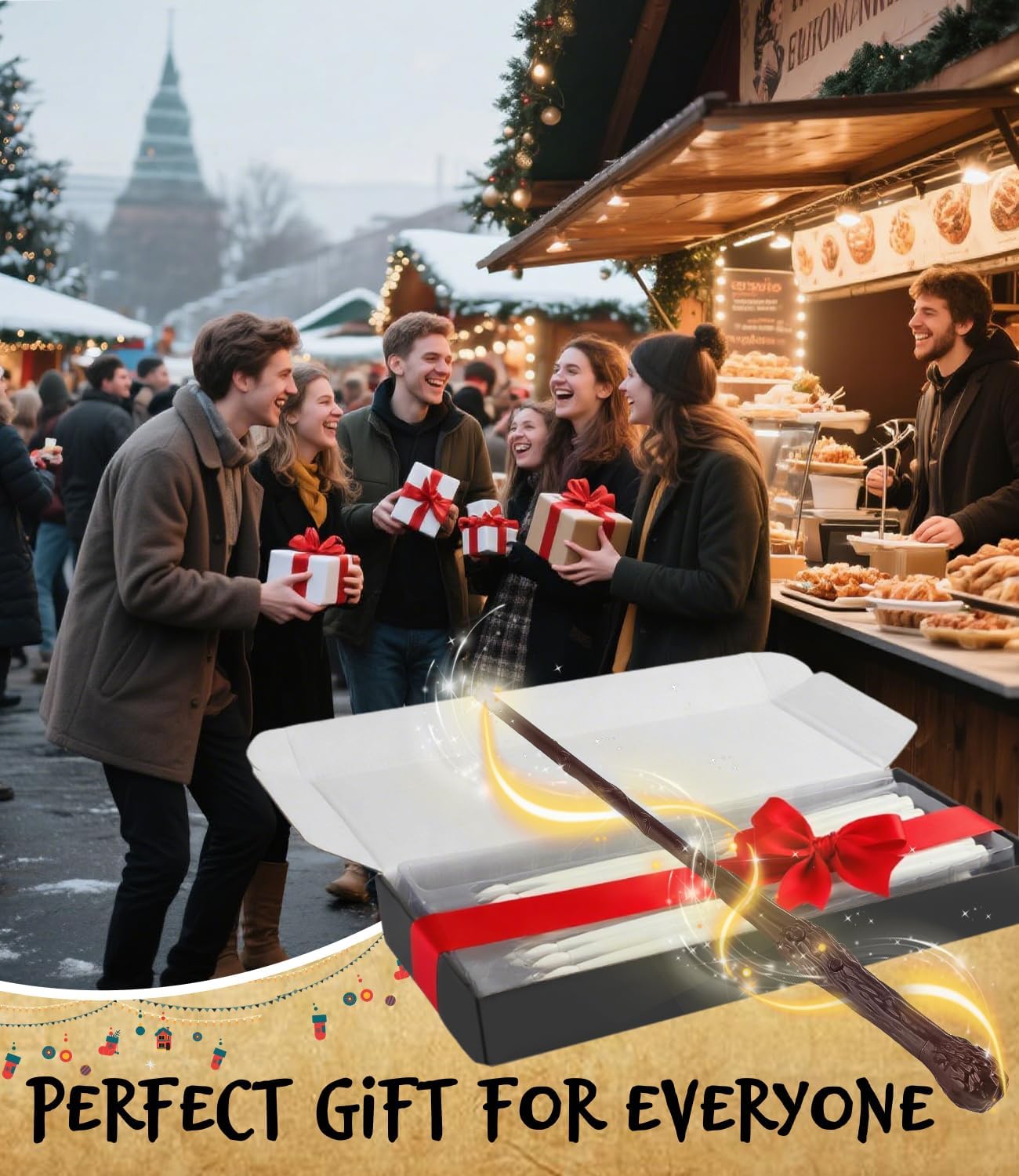 Halloween Decorations - 32pcs Floating Candles with Wand Magic Hanging Candles, Flameless Warm Light Flickering Battery Operated Candles, Floating LED Candle for Halloween Christmas Theme Party