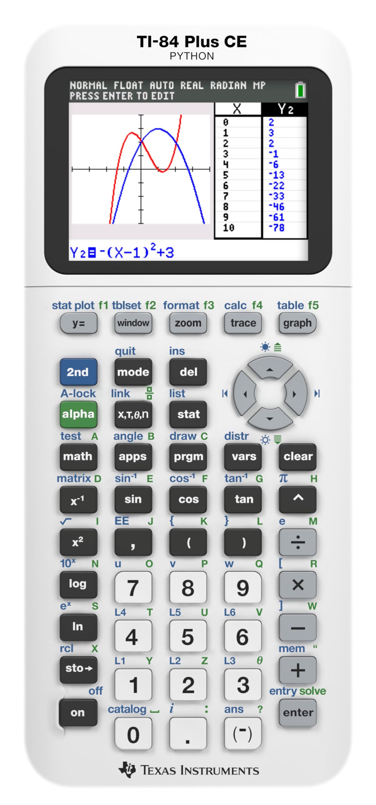 TI-84 Plus CE Graphing Calculator, Trinomial Teal