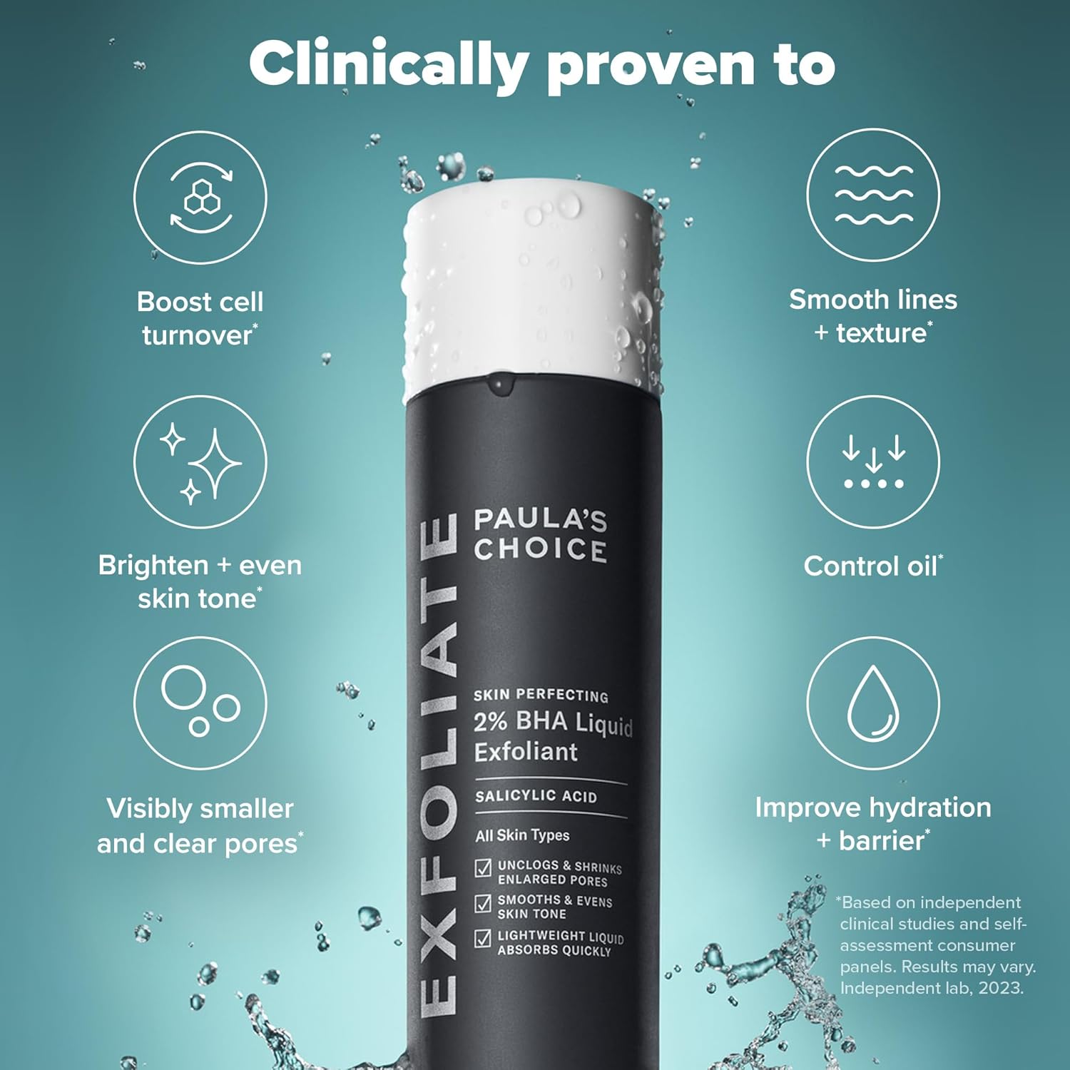 Paula's Choice SKIN PERFECTING 2% BHA Liquid Salicylic Acid Exfoliant-Facial Exfoliant for Enlarged Pores, Wrinkles & Fine Lines, Suitable for Blackhead-Prone Skin, Fragrance-Free