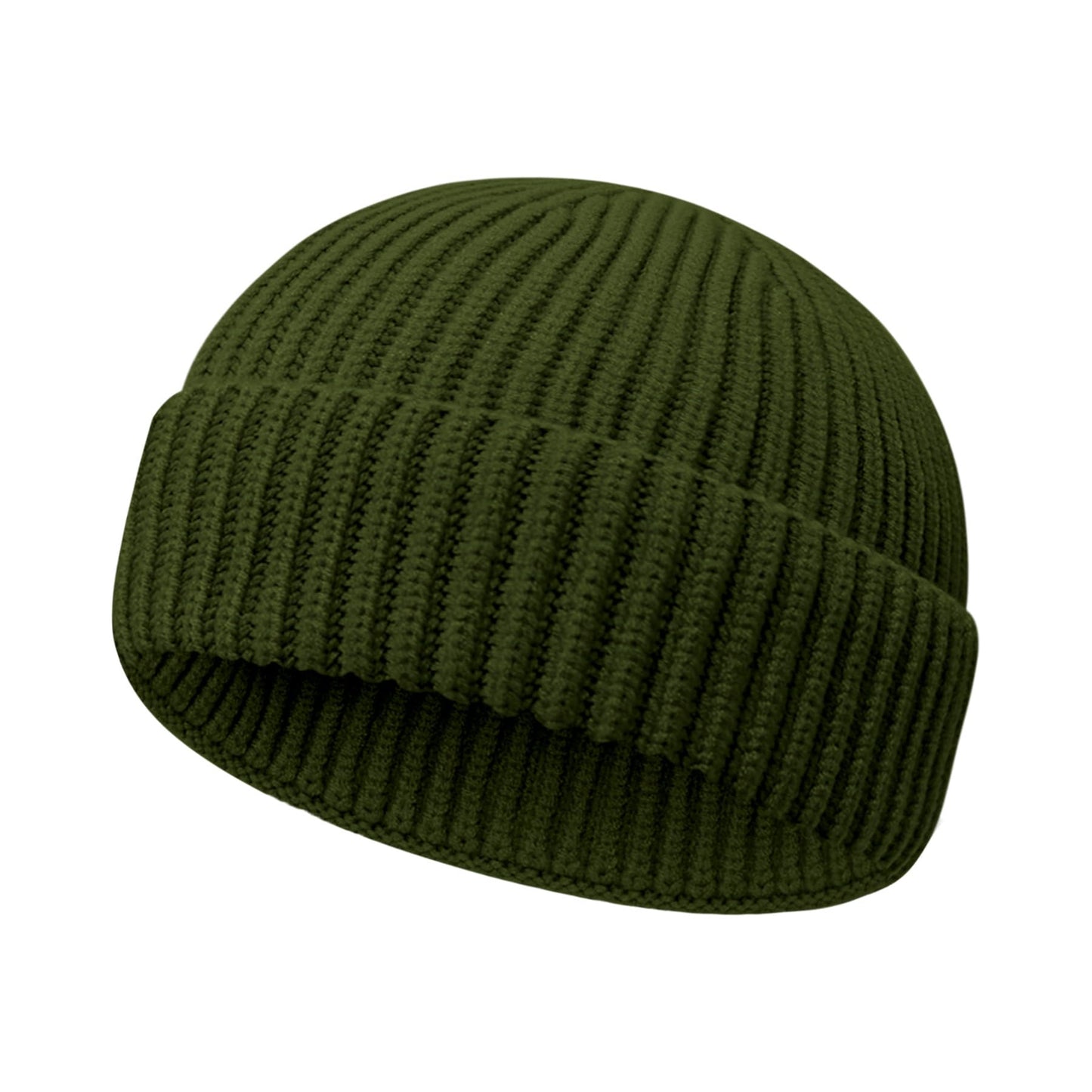 Wool Fisherman Beanies for Men Women Short Cuff Knit Beanie Winter Warm Hats Trawler Hat Stylish Watch Cap