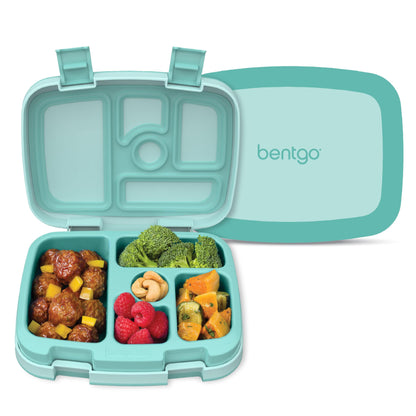 Bentgo Kids Bento-Style 5-Compartment Leak-Proof Lunch Box - Ideal Portion Sizes for Ages 3 to 7 - Durable, Drop-Proof, Dishwasher Safe, PFAS & BPA-Free & Made with Food-Safe Materials (Orange)