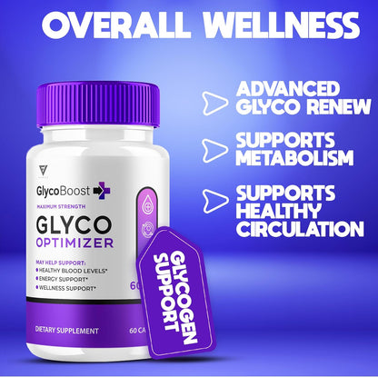 GlycoBoost Glyco Optimizer Glyco Boost Glycogen Optimizer Pills, GlucoBoost Glycogen Optimization Energy and Overall Wellness Support Capsules, BoostGlyco Glycogen Optimizer Capsules (60 Capsules)