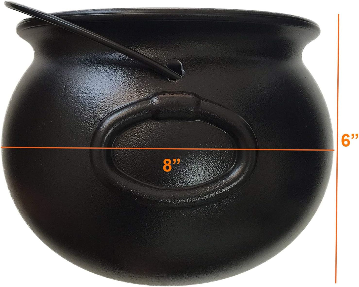GiftExpress 8" Black Cauldron Bucket – Halloween Candy Bowl, Trick or Treat, St. Patrick's Pot of Gold Decor, Witch Kettle for Party Supplies
