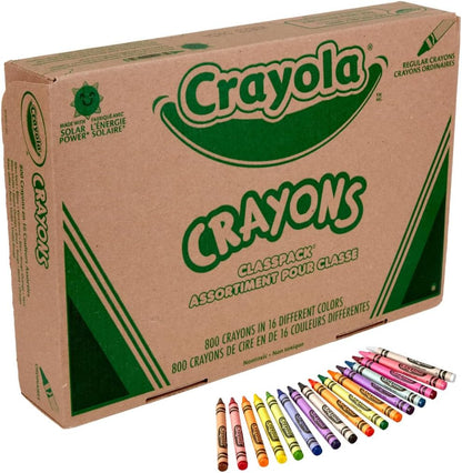 Crayola Bulk Crayon Classpack - 800ct (16 Colors), Back to School Essentials, Kids Crayons, Arts & Crafts Supplies Teacher Classroom Must Haves, Ages 3+