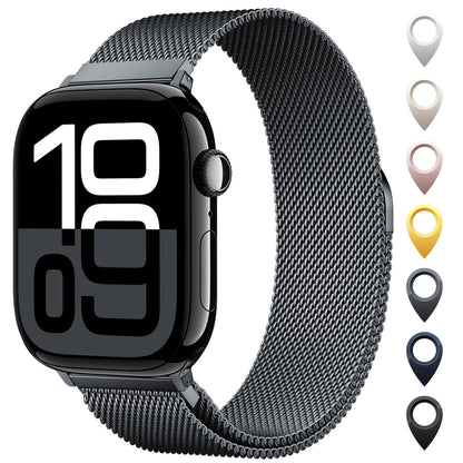 Original Milanese Loop Band Compatible with Apple Watch 38mm 40mm 41mm 42mm 44mm 45mm 46mm 49mm - Women & Men Magnetic Closure Adjustable Metal Strap for iWatch Series 11 10 9 8 7 6 5 4 SE2 3 Ultra2 3