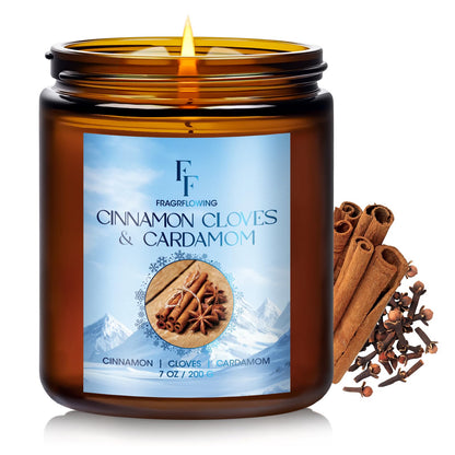 Christmas Candles Set, Scented Candles for Home, 4 Pack Holiday Natural Soy Candles, Christmas Gifts for Women Men, Festival Fragrance of Balsam Cedar/Cookies/Mulled Cider/Cinnamon