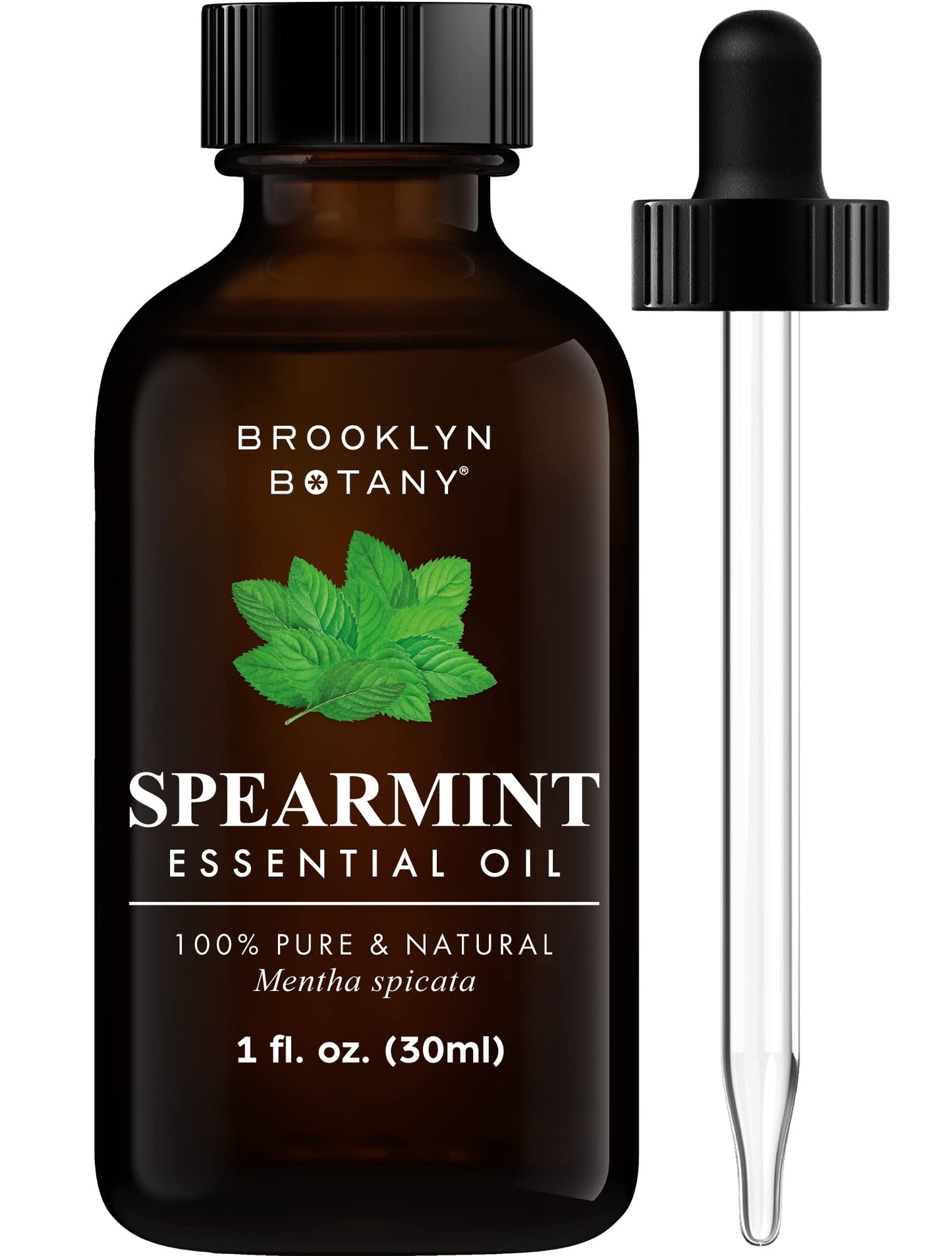 Brooklyn Botany Peppermint Essential Oil - Huge 4 Fl Oz - 100% Pure and Natural - Premium Grade with Dropper - for Aromatherapy and Diffuser