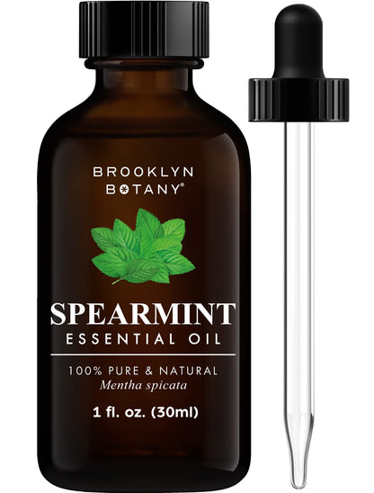 Brooklyn Botany Peppermint Essential Oil - Huge 4 Fl Oz - 100% Pure and Natural - Premium Grade with Dropper - for Aromatherapy and Diffuser