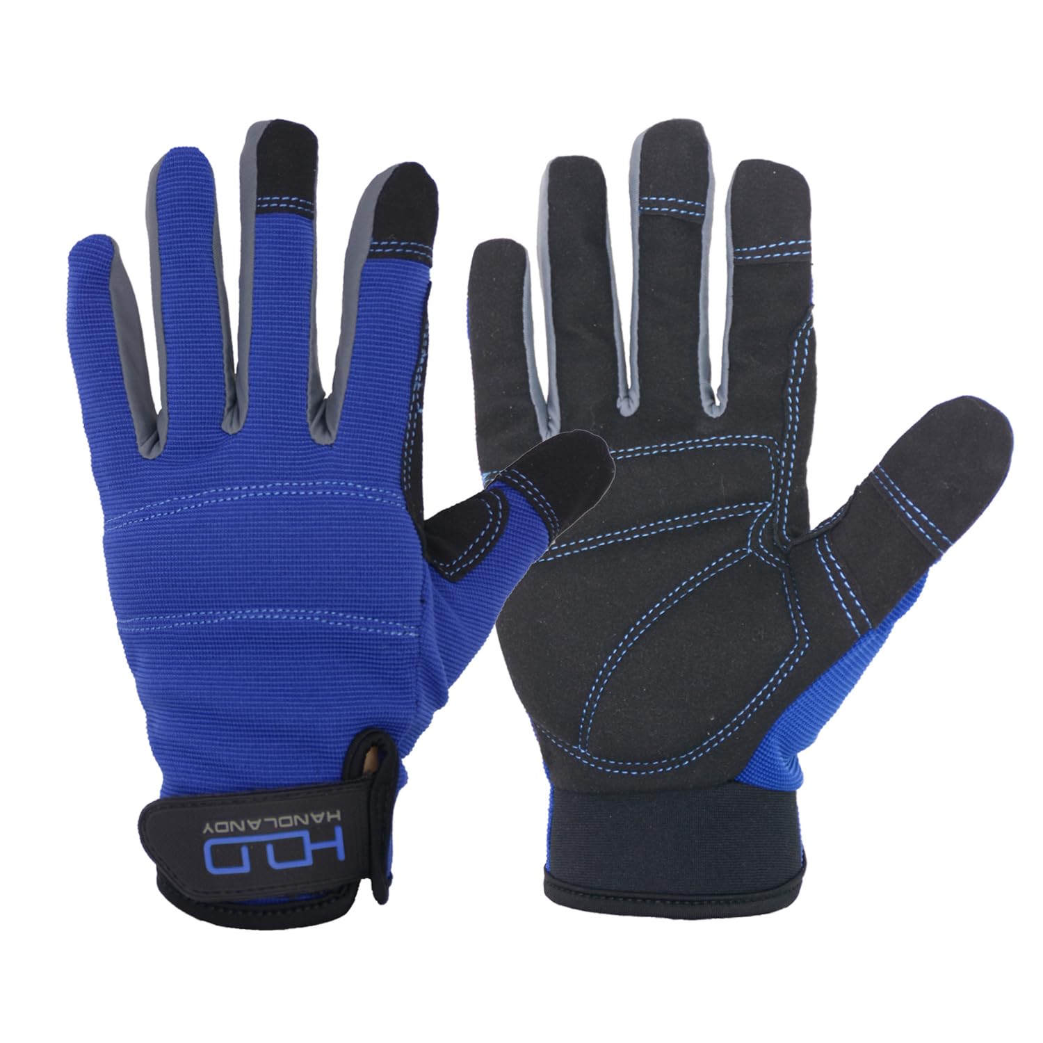HANDLANDY Work Gloves for Men & Women, Utility Mechanic Working Gloves Touch Screen, Flexible Yard Work Gloves