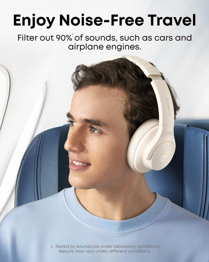 Soundcore by Anker Q20i Hybrid Active Noise Cancelling Headphones, Wireless Over-Ear Bluetooth, 40H Long ANC Playtime, Hi-Res Audio, Big Bass, Customize via an App, Transparency Mode (Pink)