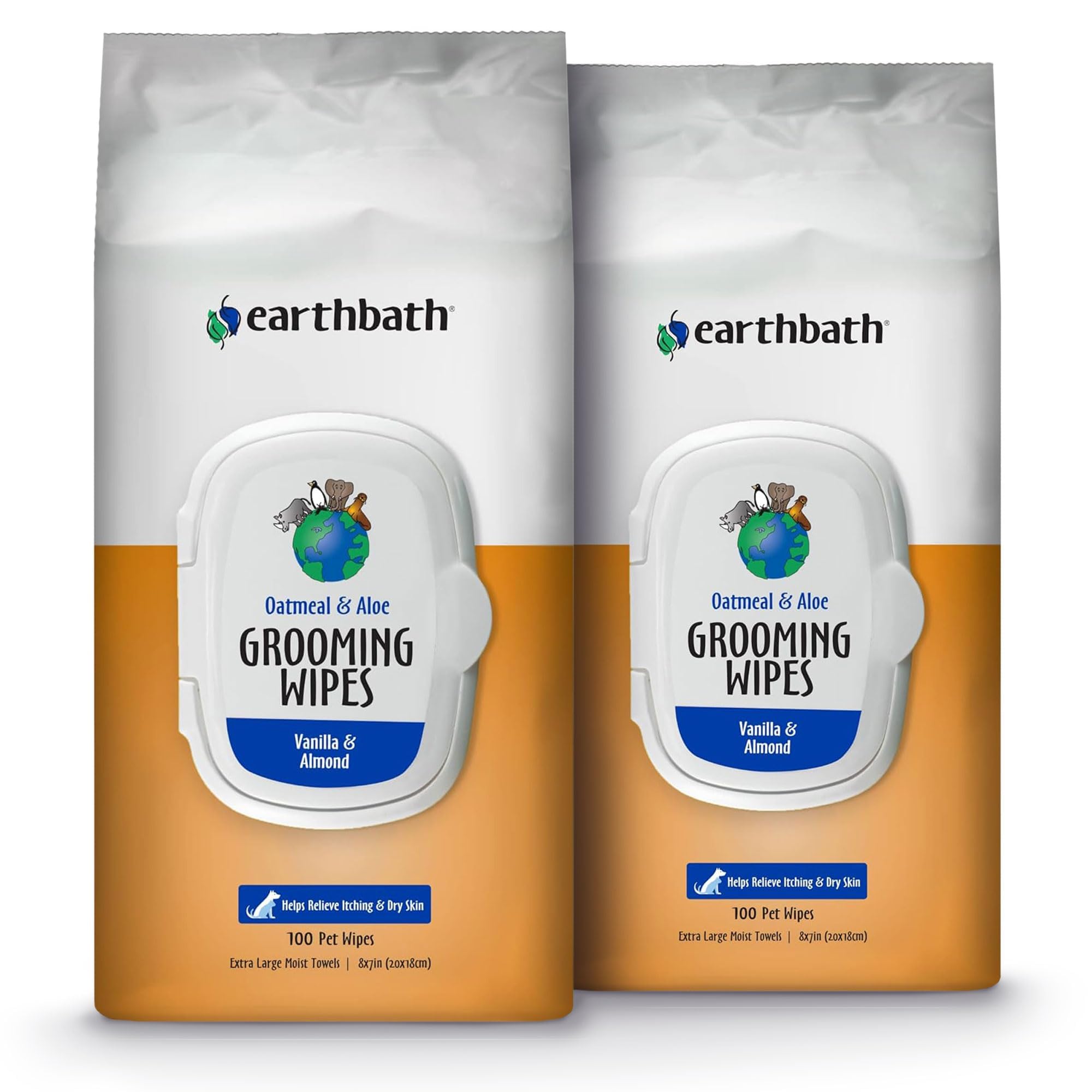 earthbath, Hypo-Allergenic Grooming Wipes - Fragrance Free Dog Wipes for Paws and Butt, Best Pet Wipes for Dogs with Sensitive Skin, Made in USA, Cruelty-Free Dog Cleaning Wipes - 100 Count (2 Pack)