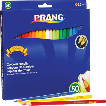 Prang Colored Pencil Sets, 3.3 Mm, 2b (#1), Assorted Lead/barrel Colors, 50/pack