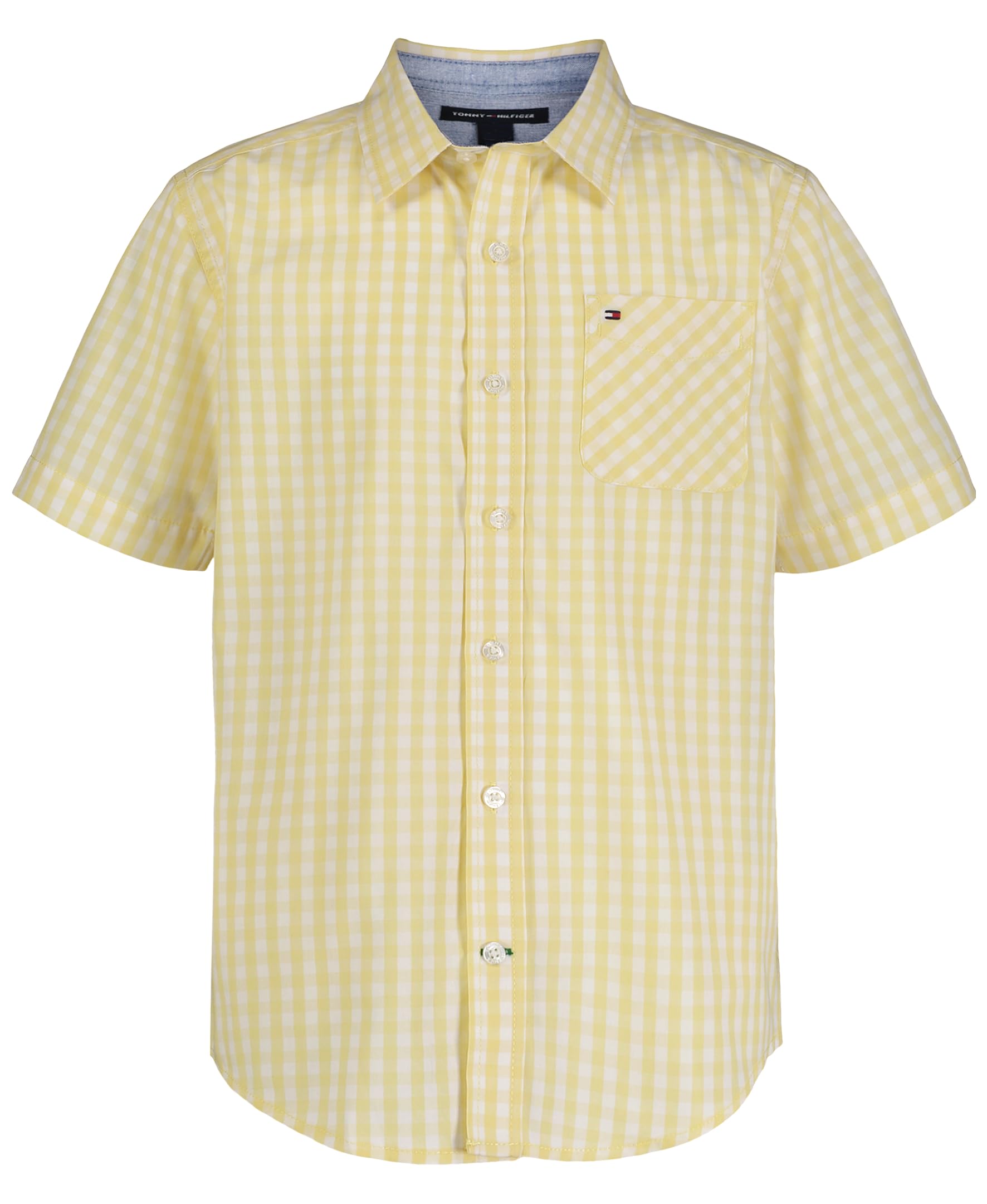 Tommy Hilfiger Boy's Short Sleeve Blue Skies Plaid Shirt (Big Kids)