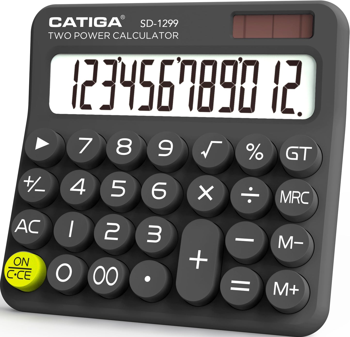 CATIGA Desktop Calculator 8 Digit with Solar Power and LCD Display, Big Buttons, for Home, Office, School, Class and Business, 4 Function Small Basic Calculators for Desk, CD-8185